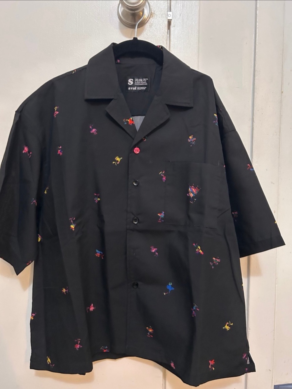 Snoopy Woodstock peanuts Shirt avaf tribute S new no tags - black oversized
